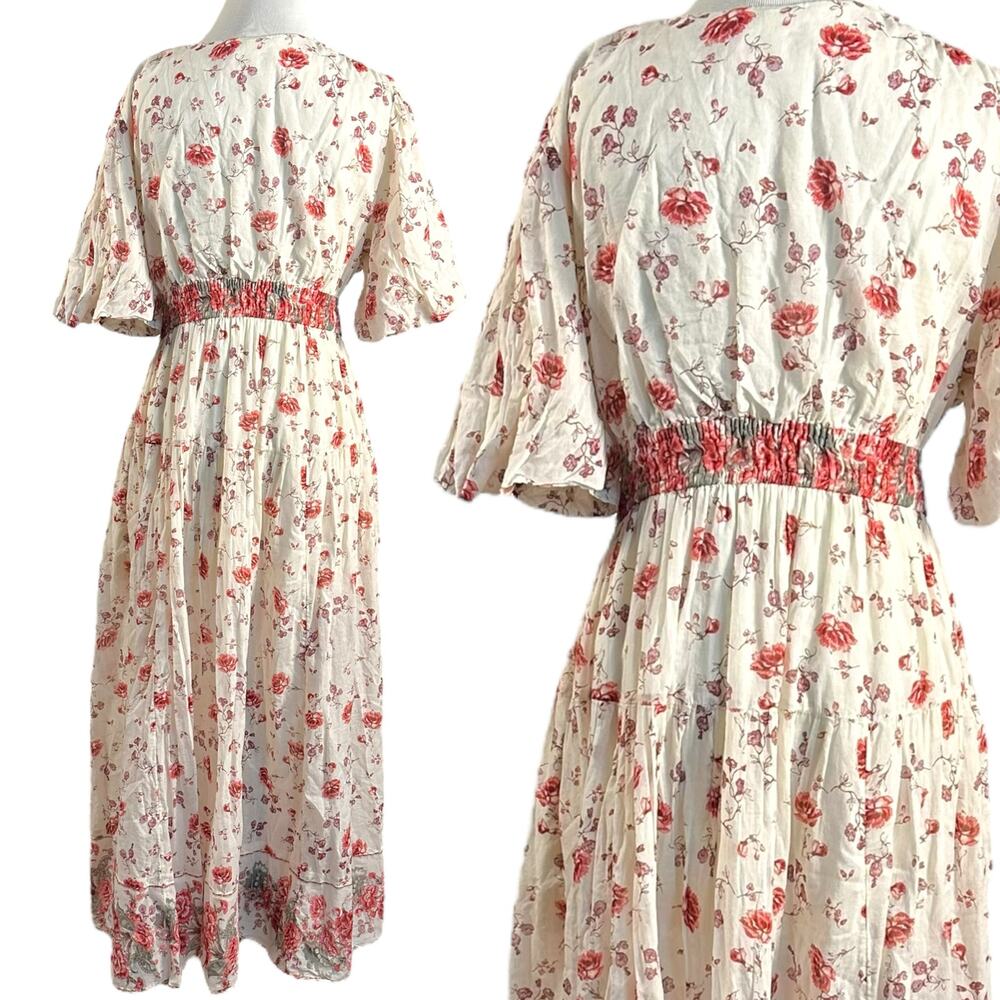 Free People Lysette Maxi Dress in Tea Combo Small Bohemian Gypsy Indian Cotton - Picture 9 of 15